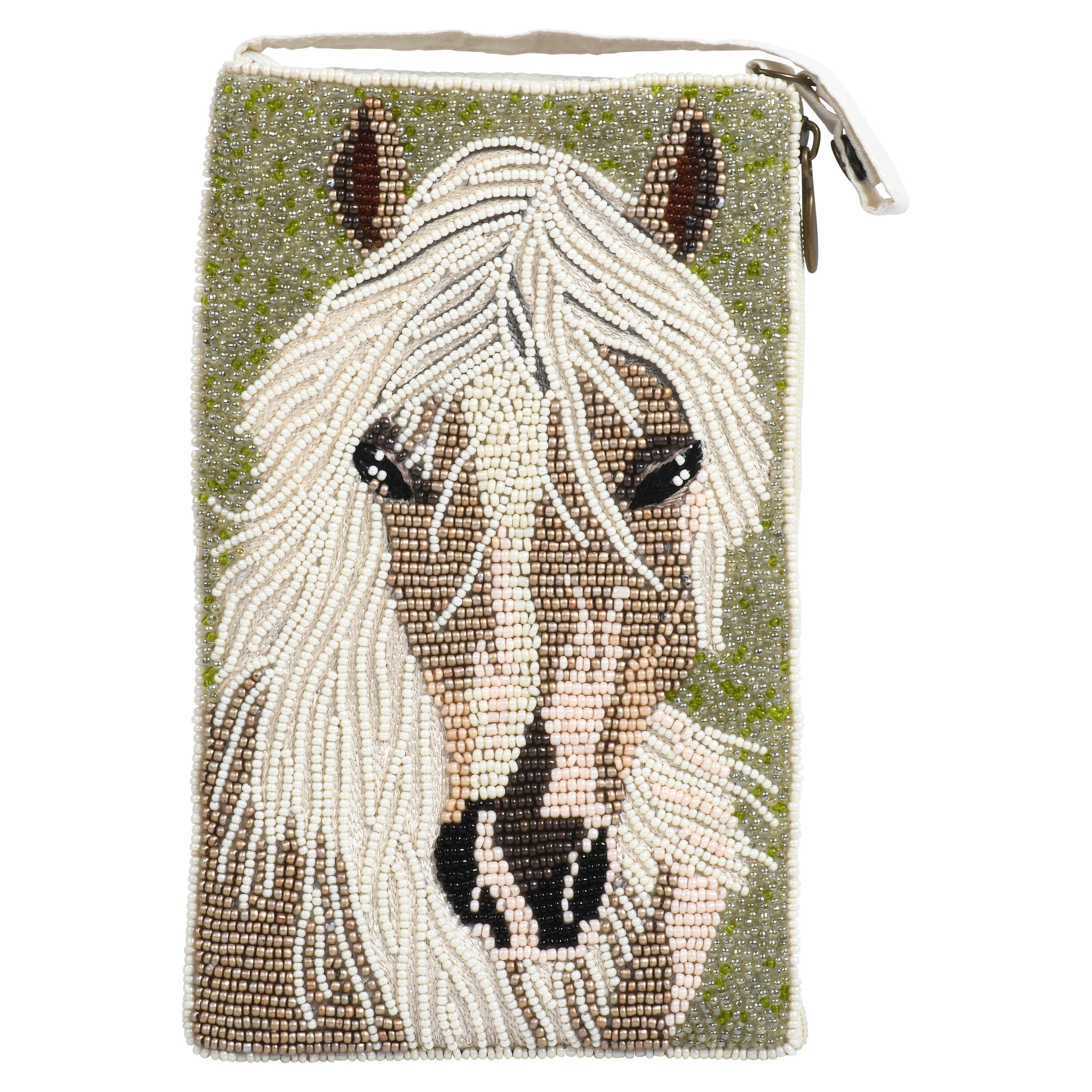 Hand-Beaded Club Horse Bag