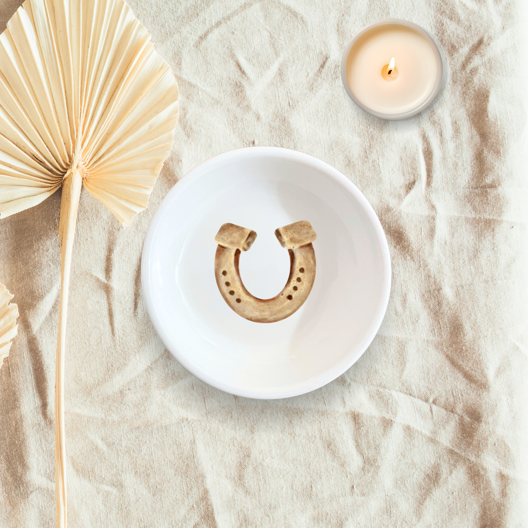 rustic horseshoe trinket dish