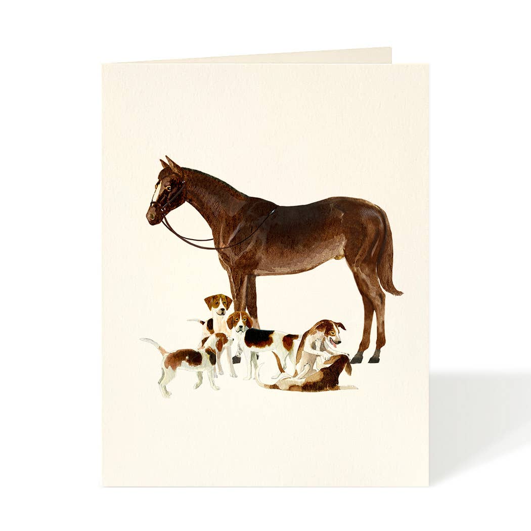 horse and beagles card