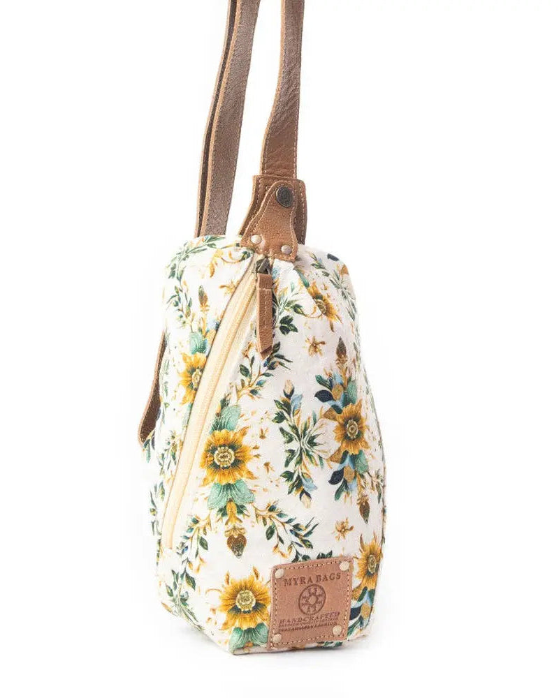 Oasis Blooms Fanny Pack Bag In Brown & White Myra Bag
