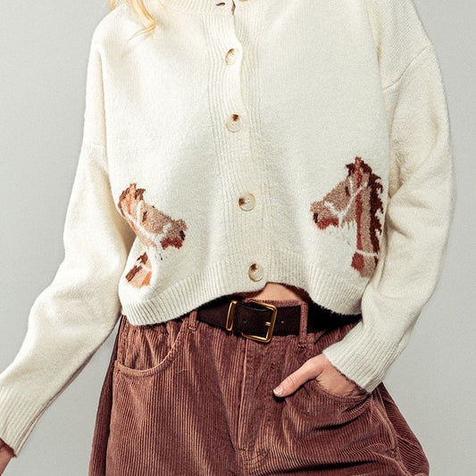 Equestrian Dream Cropped Cardigan