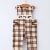 Plaid Horse Baby Boy Romper