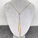 Gold Lariat Necklace Bolo Tie