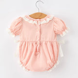 Pink Pony Lace Romper