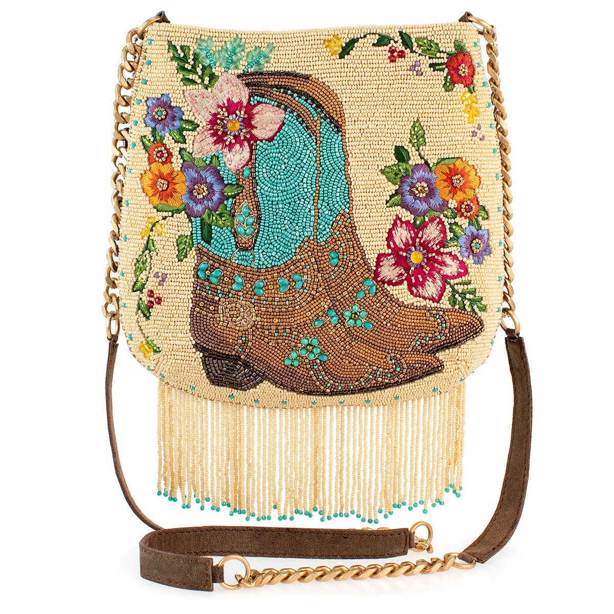 Hand-Beaded Cowgirl Boots Handbag