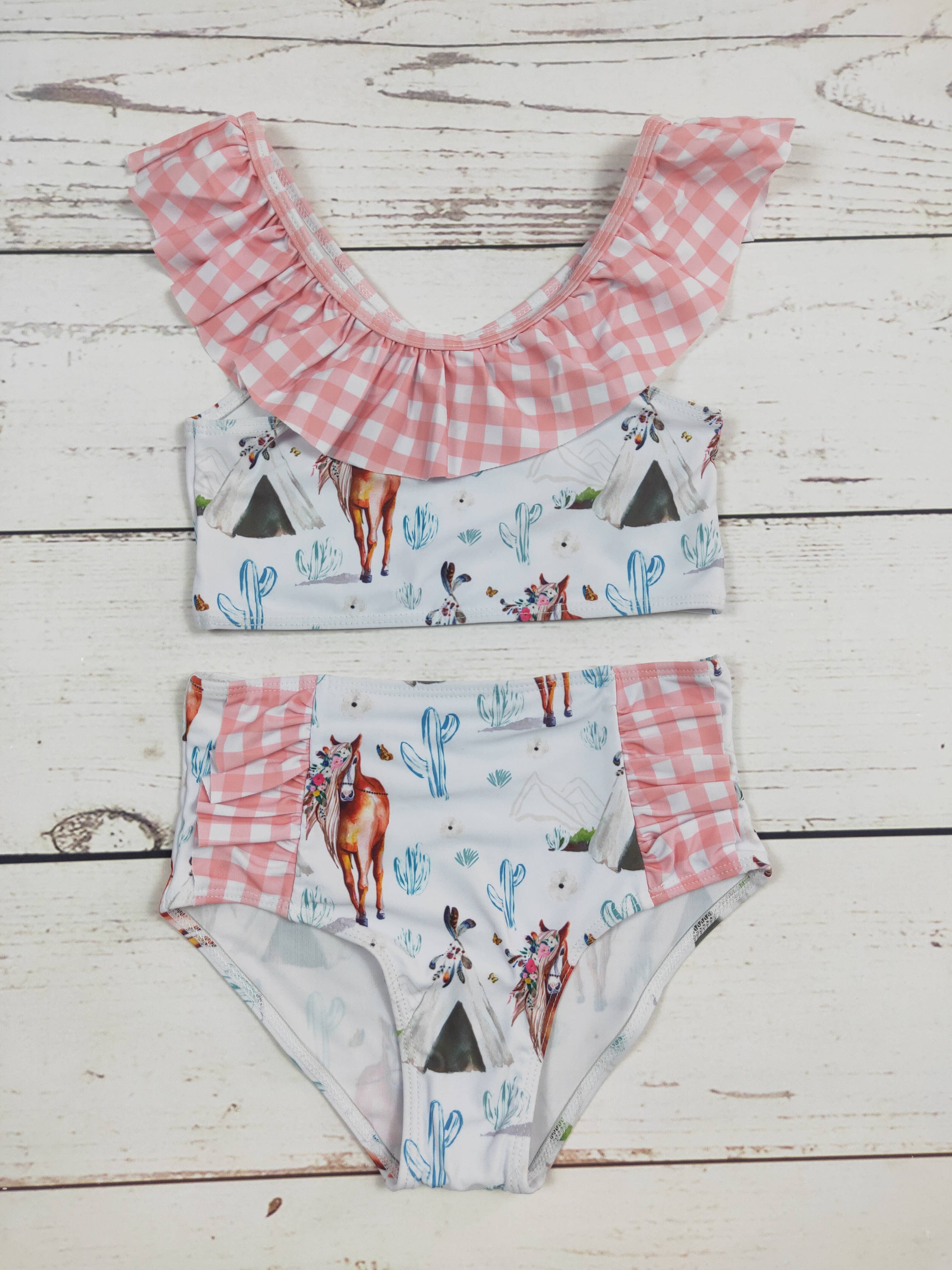 horse cactus girls swim set