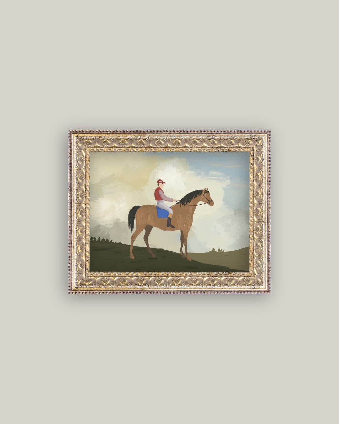 Equestrian Rider Framed Art 10" x 8"