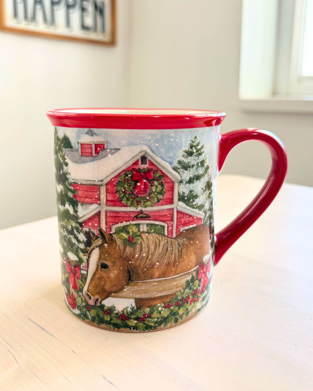 Chestnut Christmas Horse Mug