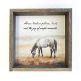 What Horses Teach Us Framed Art 11x11" Art with Wood Box Frame