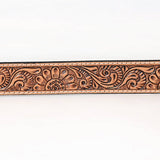 Floral Tooled Western Leather Belt