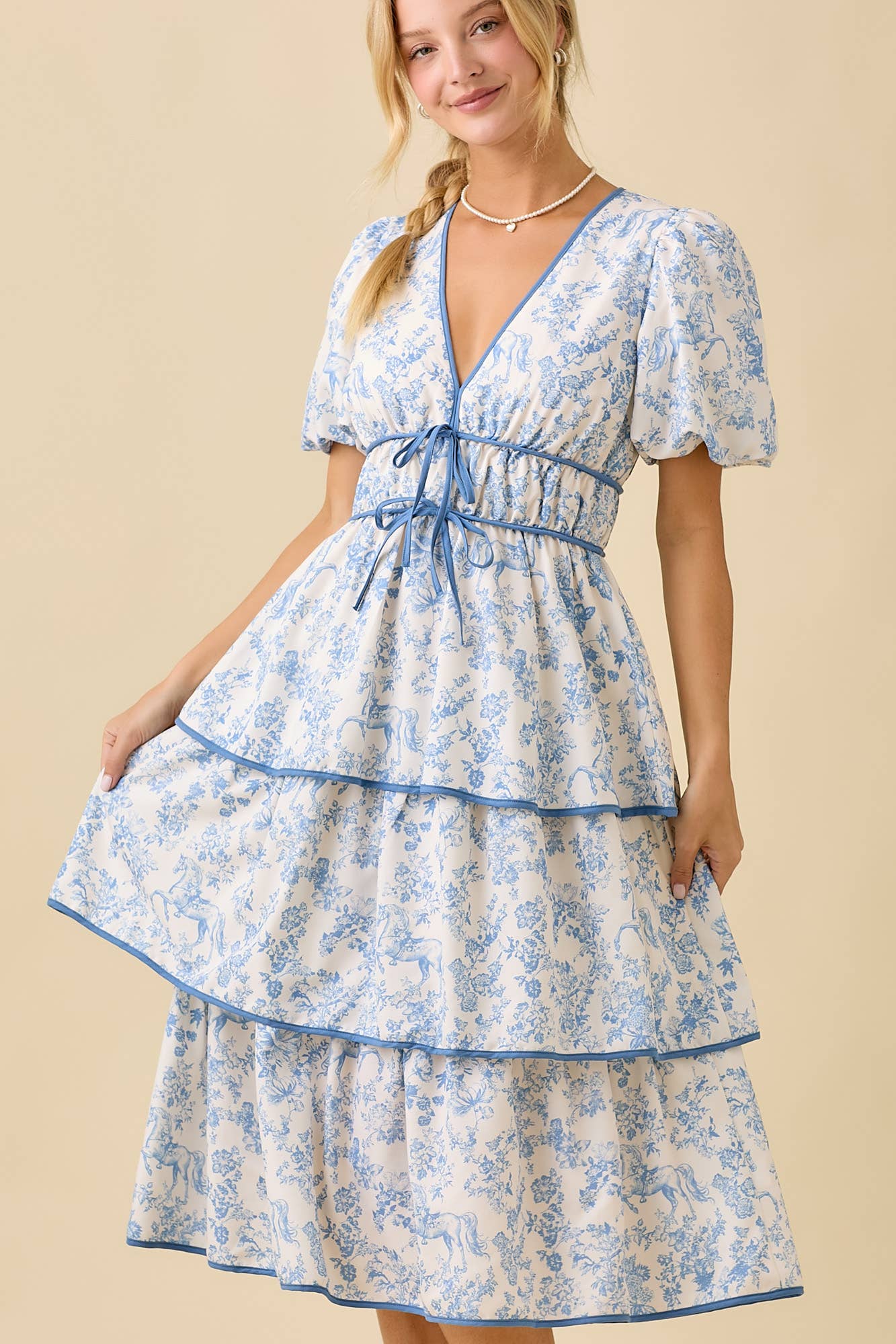 Vintage Horse Toile Dress