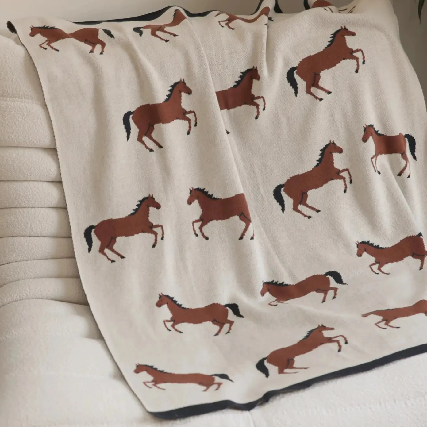 Horse Knit Baby Blanket