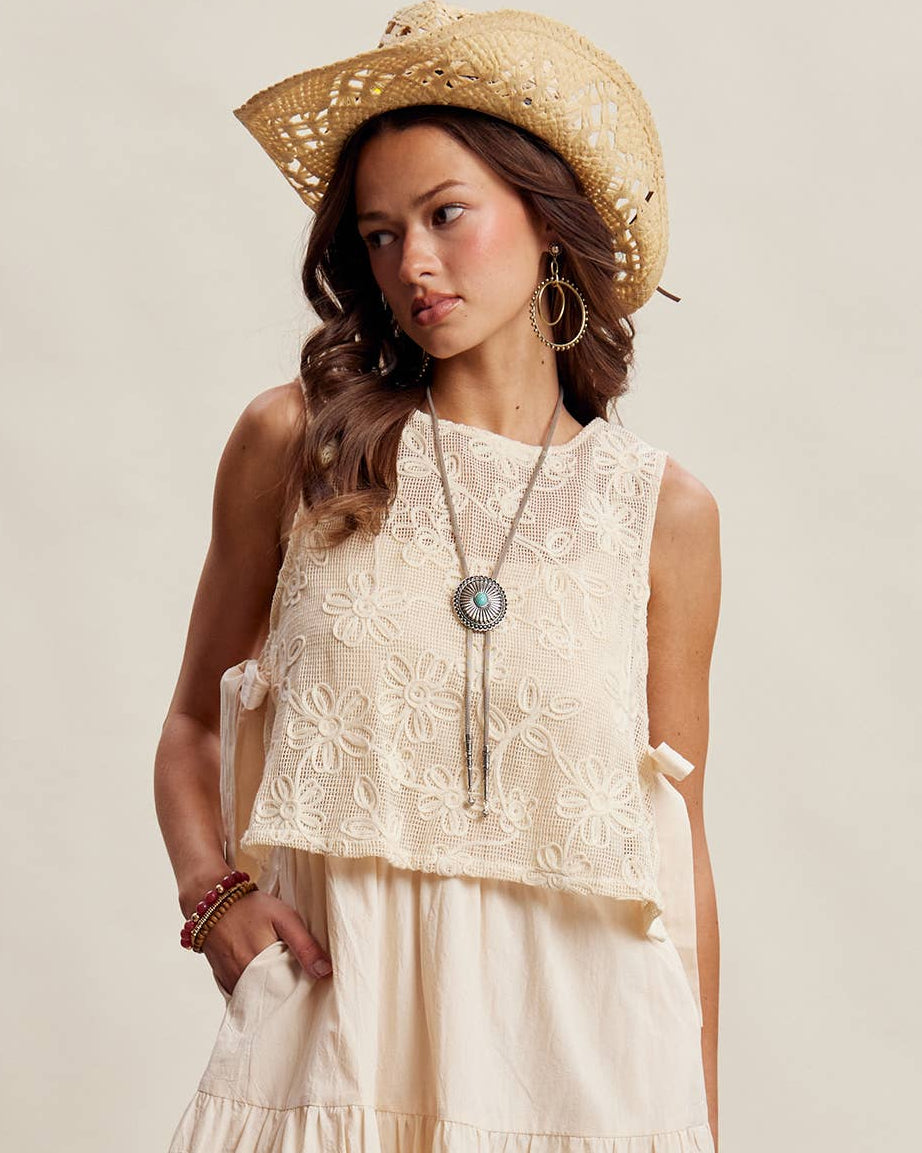 Embroidered Lace Vest & Dress Set