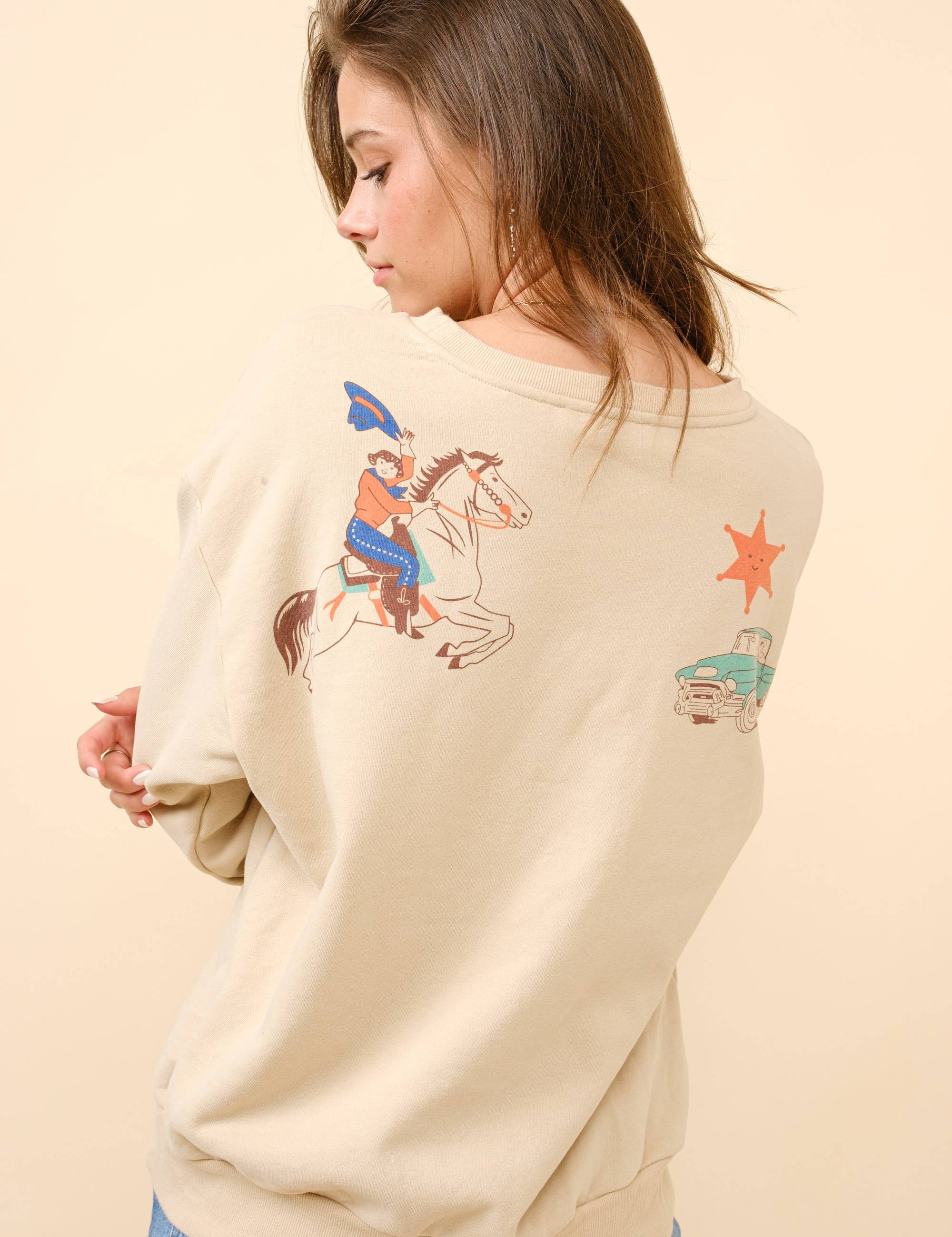 retro howdy graphic sweatshirt