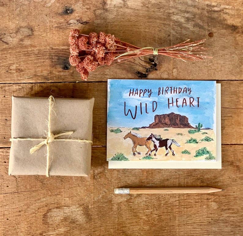 Happy Birthday Wild Heart Horse Card