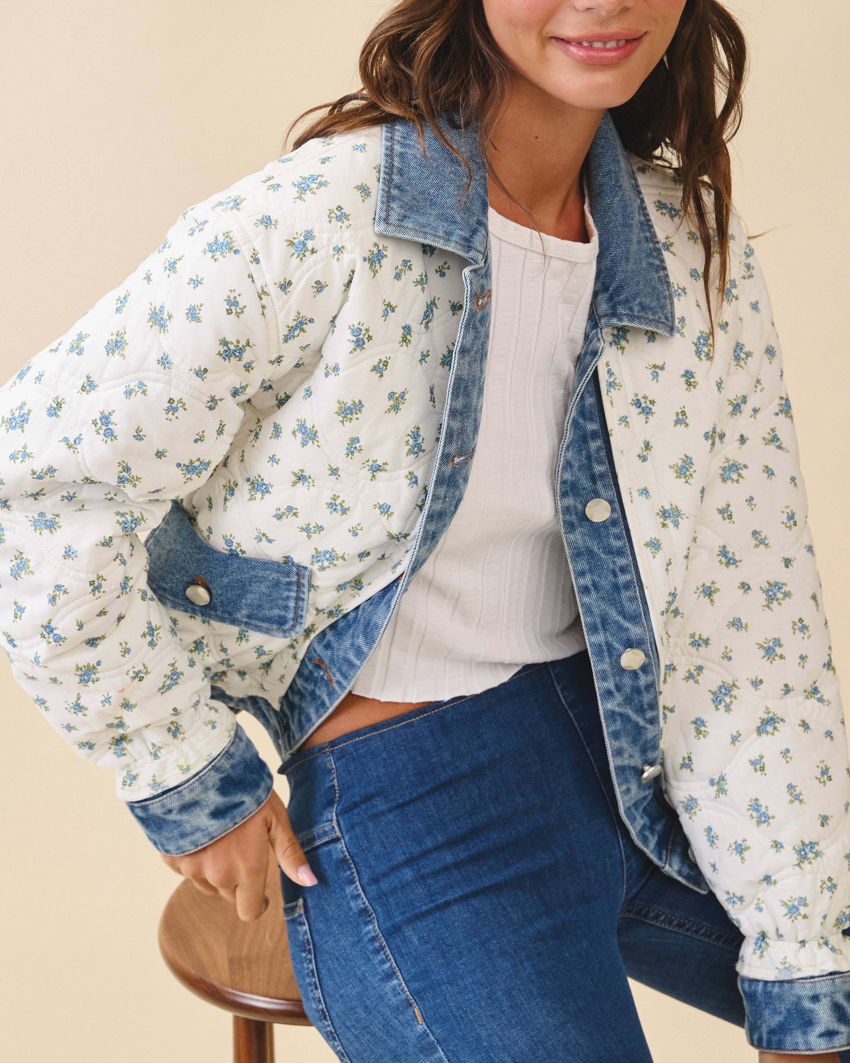 Forget-Me-Not Country Quilted Jacket