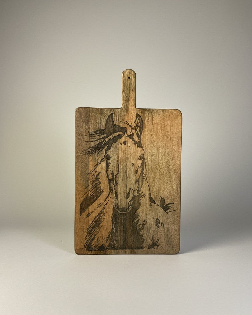 Homestead Horse Mango Wood Cutting Board