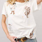 Cowgirl Embroidered T-Shirt L
