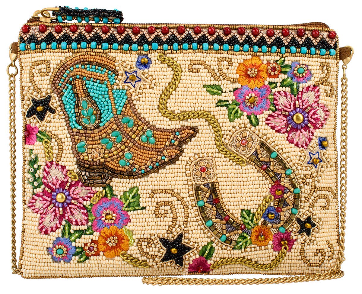Hand-Beaded "On The Range" Western Mini Purse