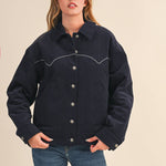 Floral Embroidery Western Jacket L