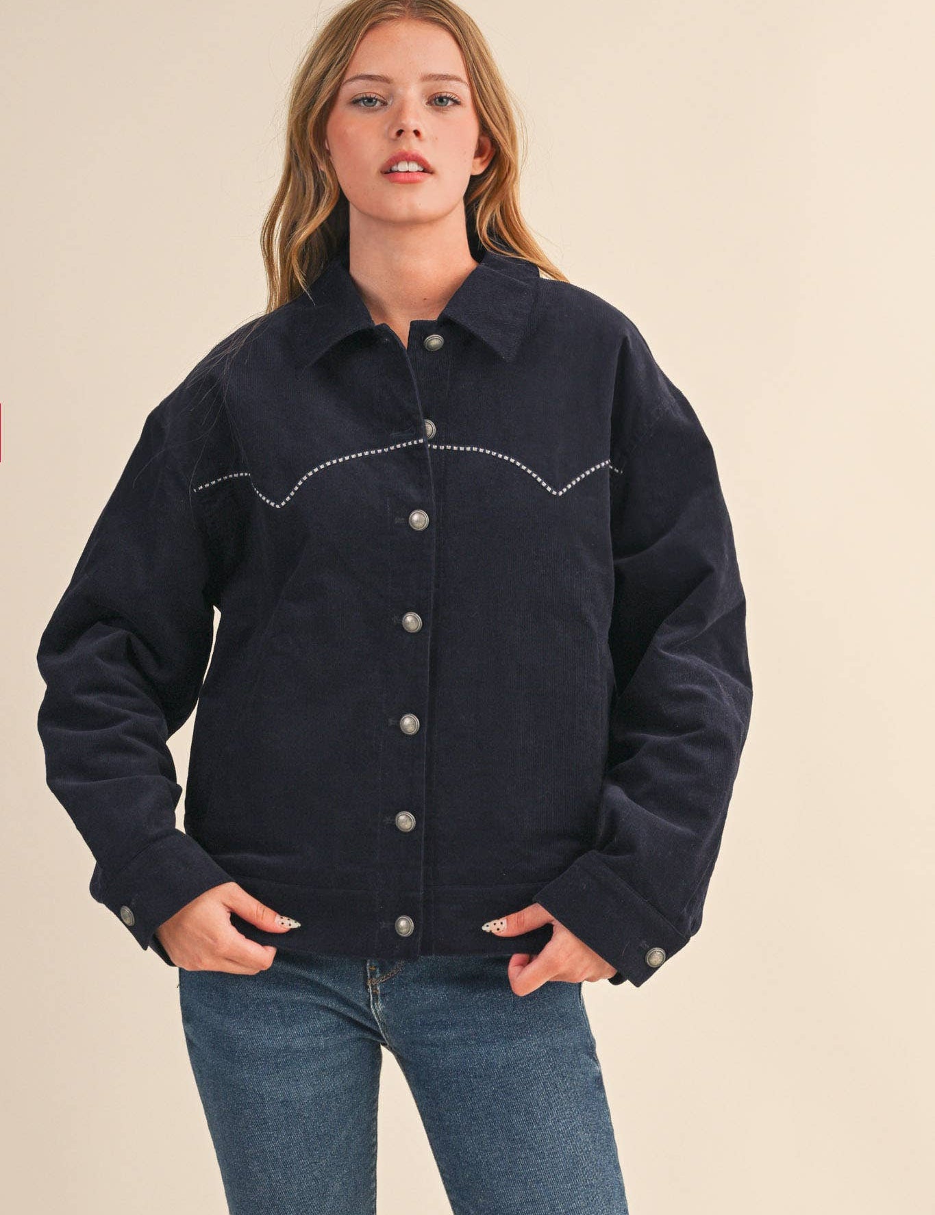 Floral Embroidery Western Jacket L