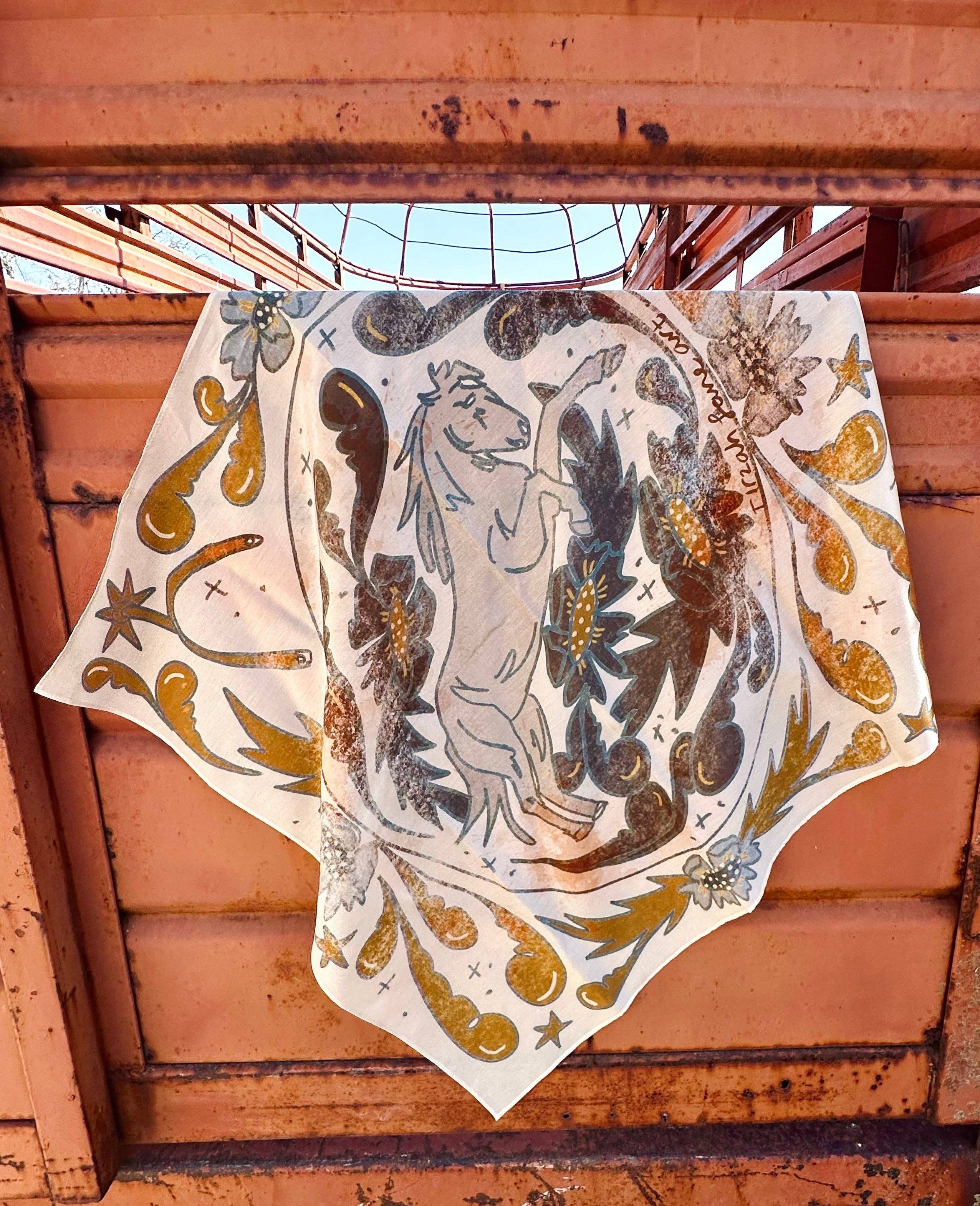 Bloomin' Bronc Silk Scarf