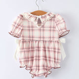 Plaid Horse Baby Girl Romper