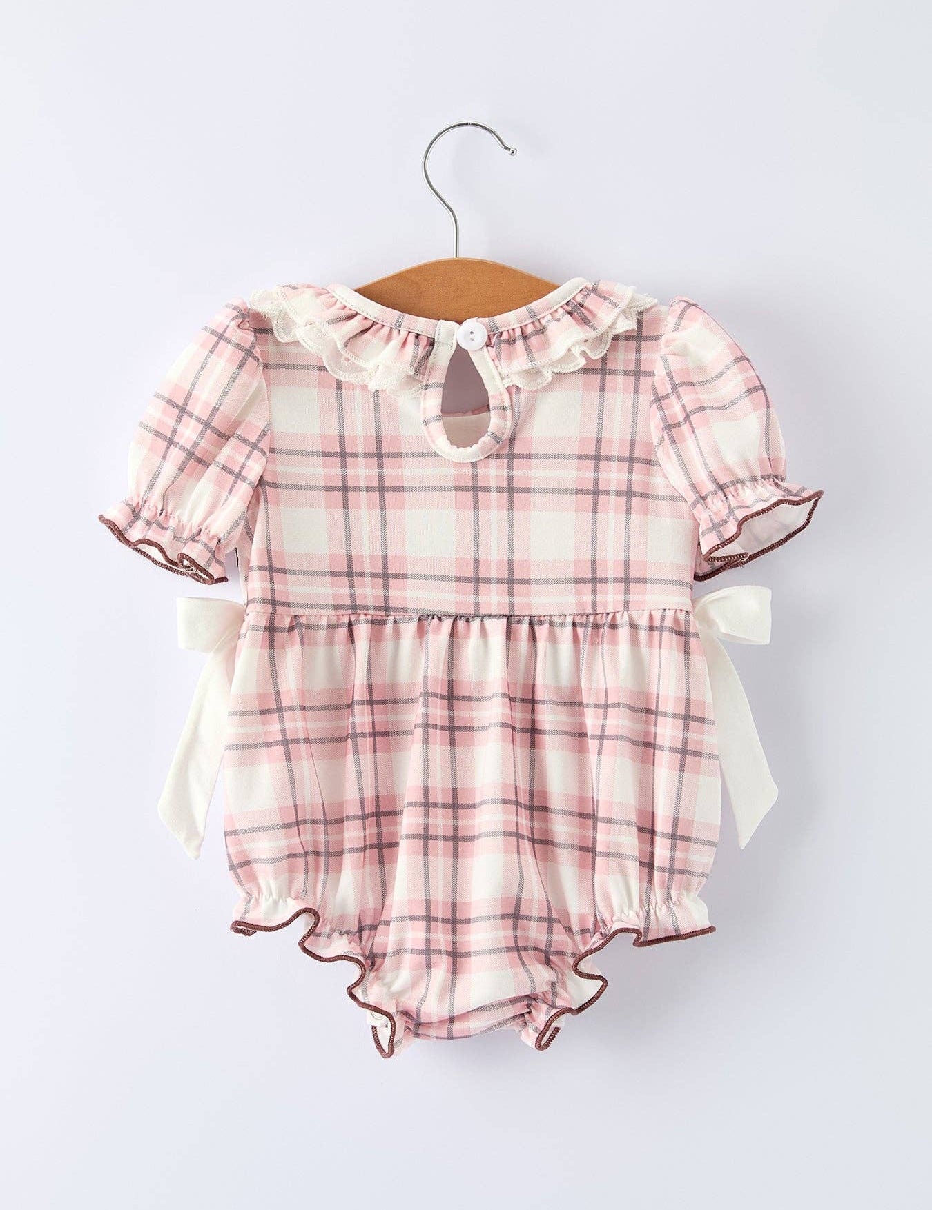 Plaid Horse Baby Girl Romper