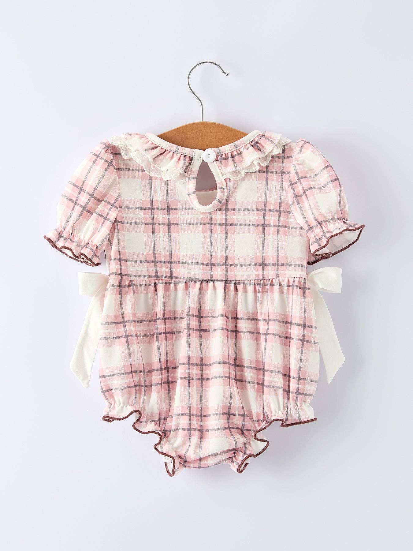 Plaid Horse Baby Girl Romper