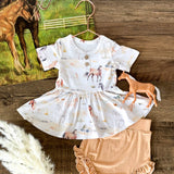 watercolor horses peplum set