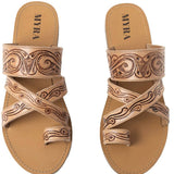 Western Scroll Hand-Tooled Leather Sandals