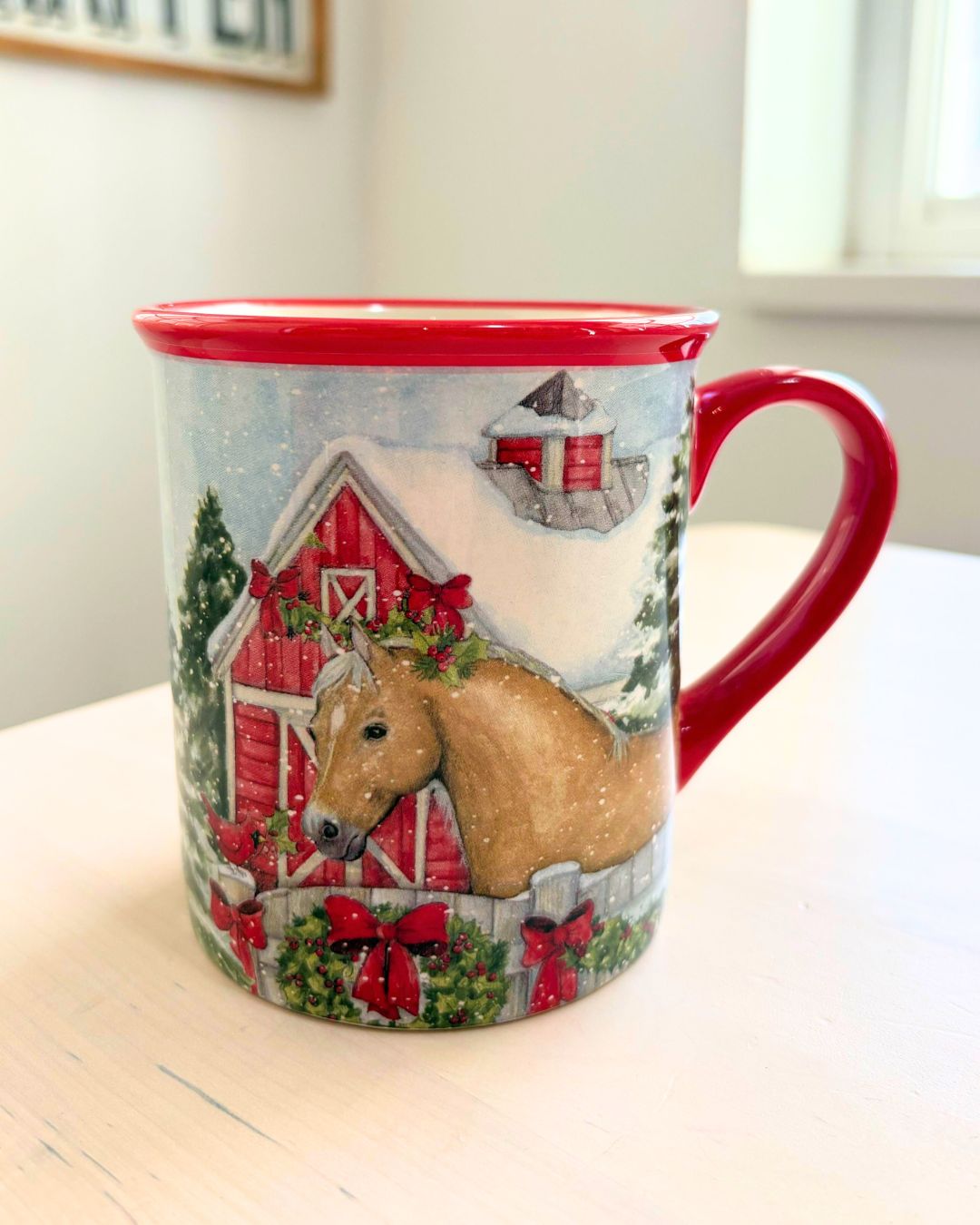 Palomino Christmas Horse Mug