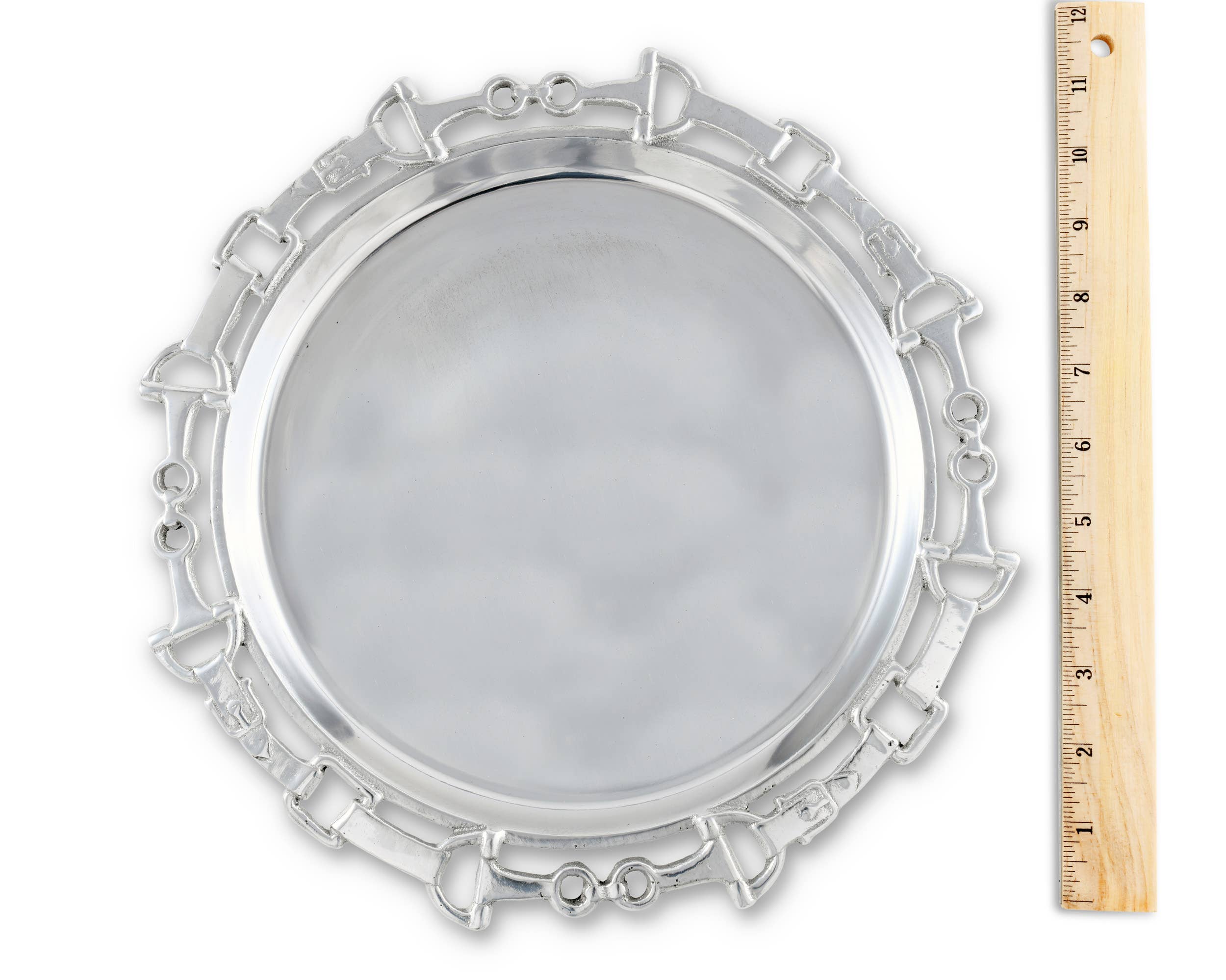 Snaffle Bit Equestrian Aluminum Round Tray