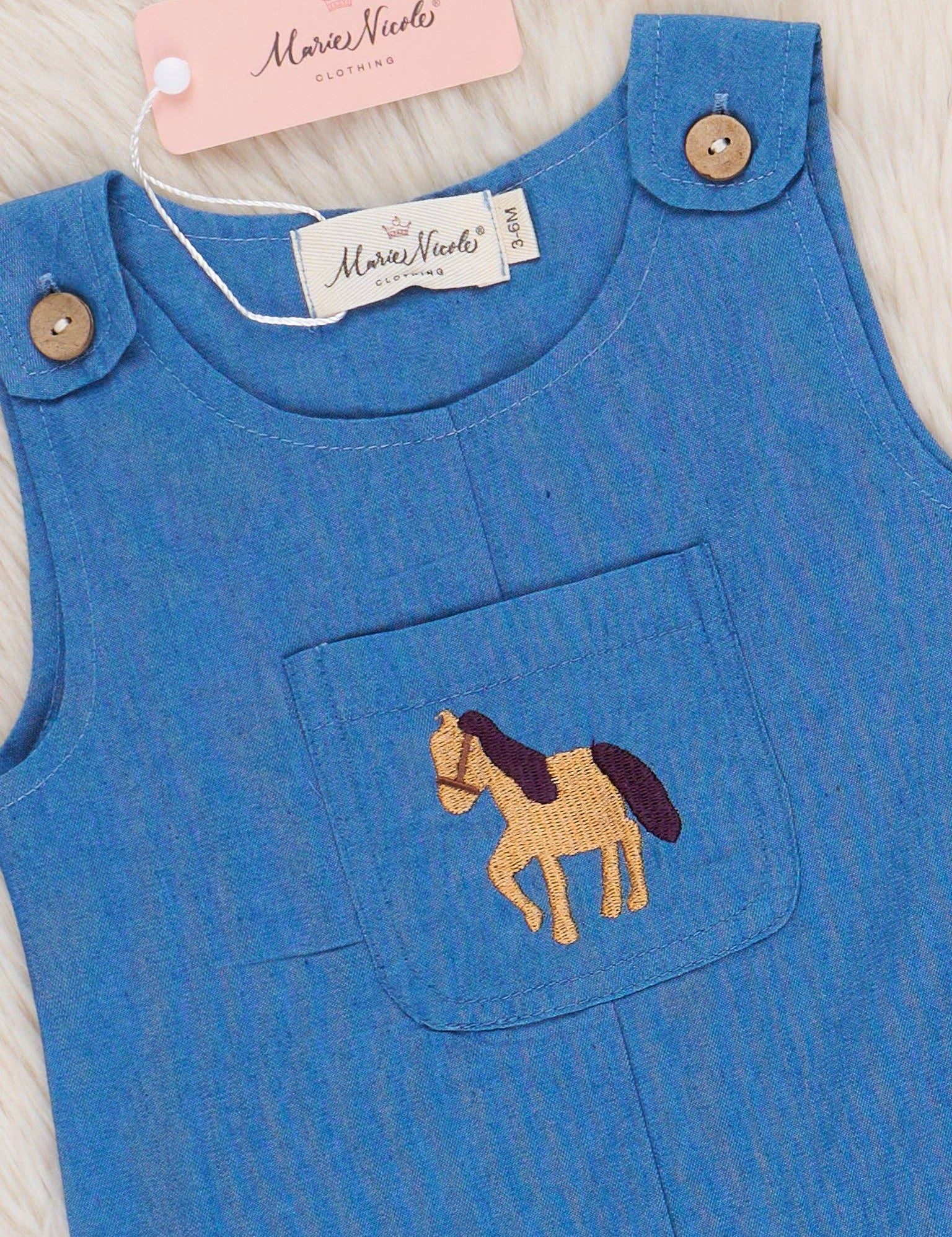 Embroidered Pasture Pony Overalls