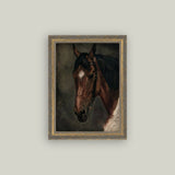 Horse Portrait Framed Antique Art