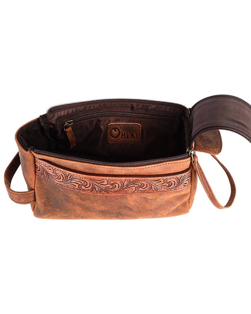 Western Hand-Tooled Toiletry Bag
