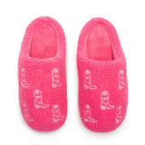 hot pink cowgirl slippers