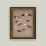 Horse Herd Sketch Canvas Art