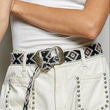 Aztec Diamond Woven Buckle Belt
