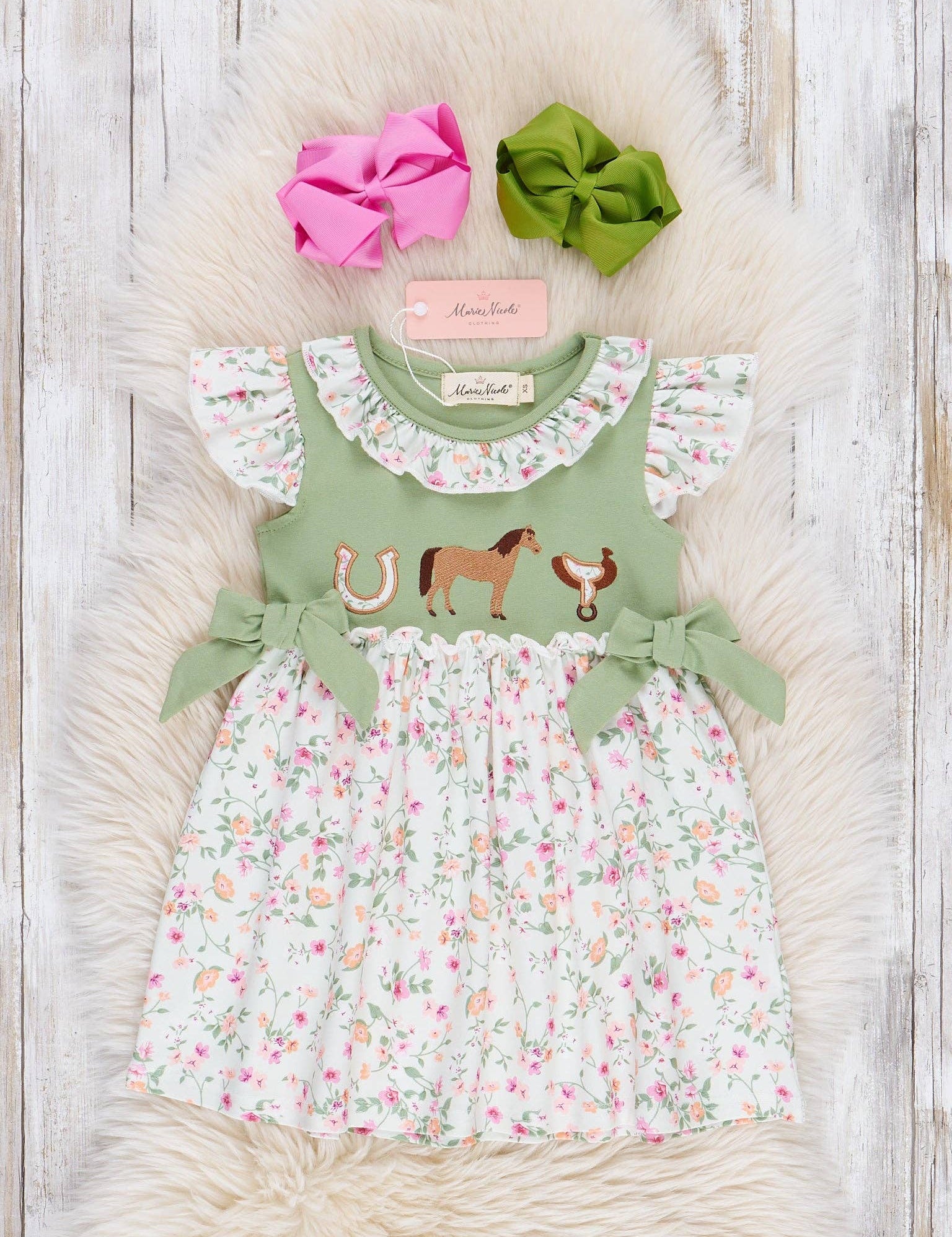 Ranch Friends Floral Ruffle Dress 6Y