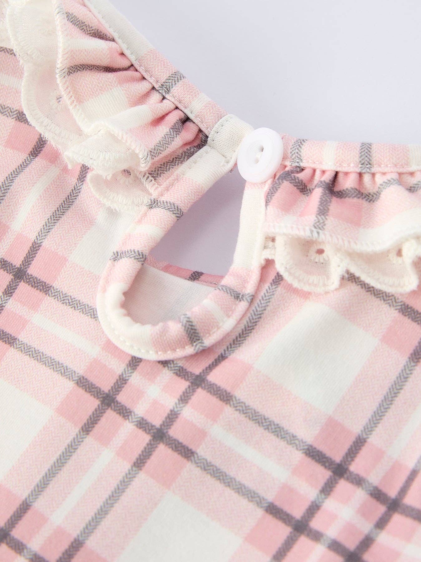 Plaid Horse Baby Girl Romper