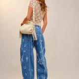 Western Barrel Leg Denim Jean