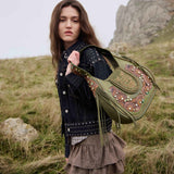Sierra Fern Hand-Tooled Leather Purse