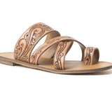 Western Scroll Hand-Tooled Leather Sandals
