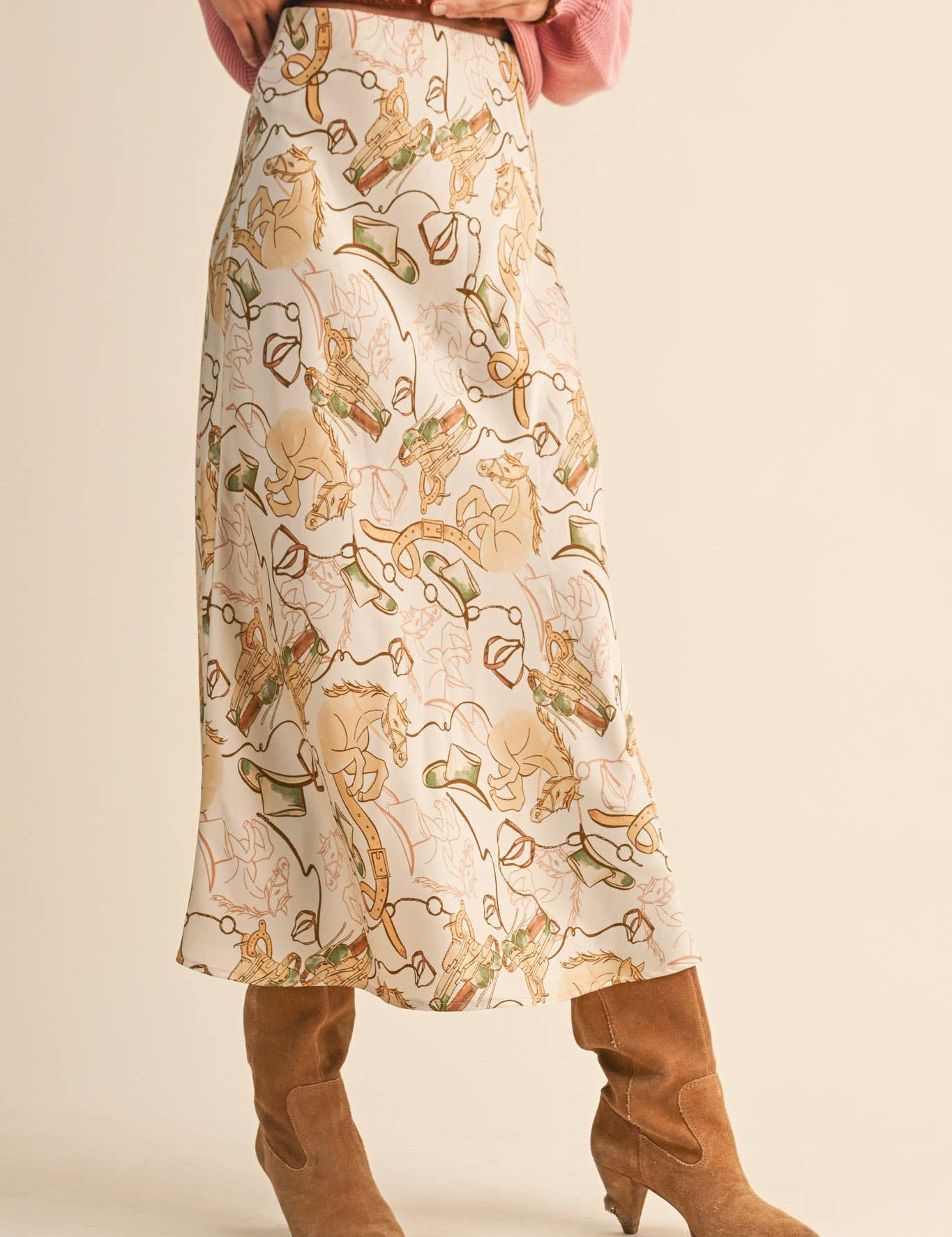 Love of Horses Midi Slip Skirt