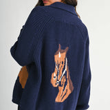 Charlie Chestnut Horse Cardigan