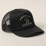 american cowgirl trucker hat Black