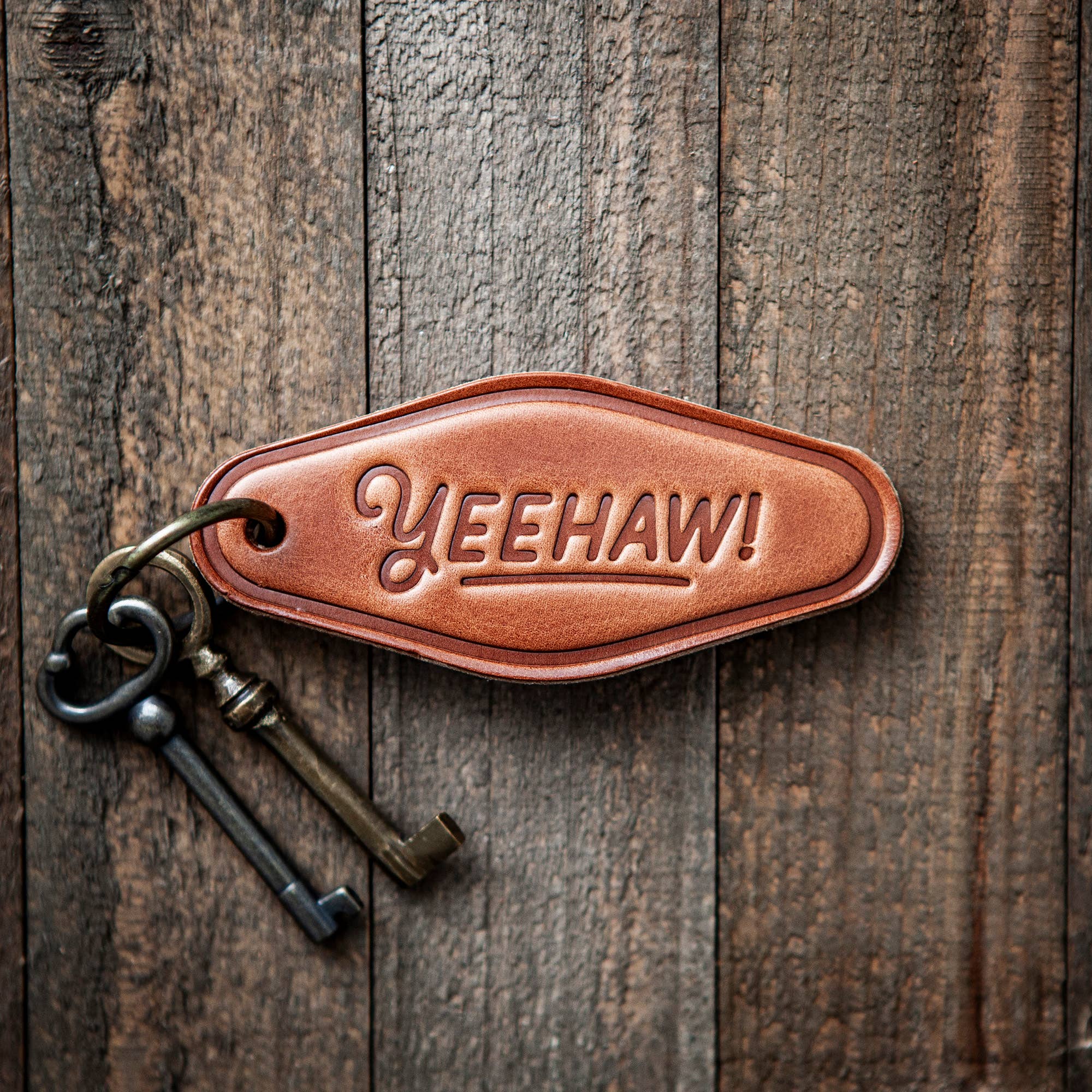 Yeehaw Leather Keychain Motel Style