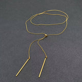 Gold Lariat Necklace Bolo Tie