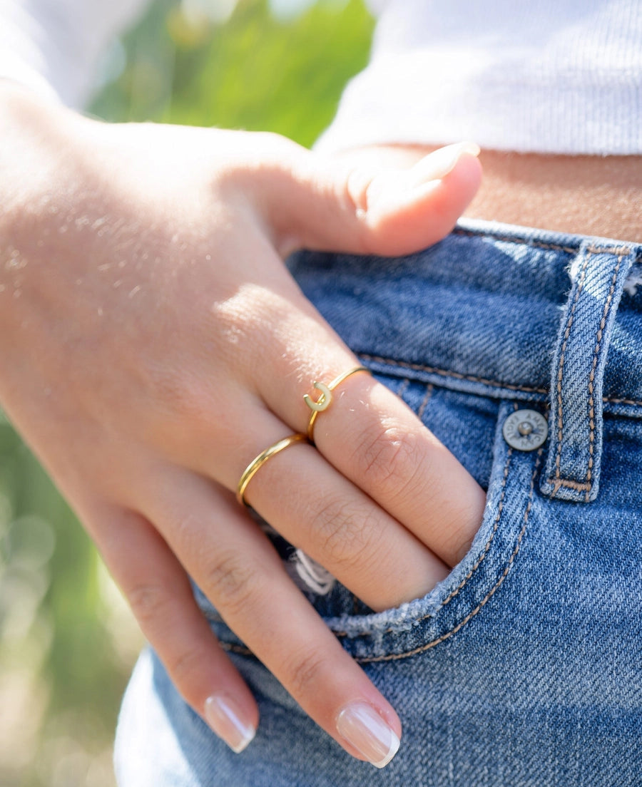tiny hoofprint ring